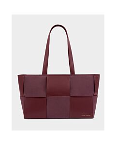 Katie Loxton Taya Hand Woven Suedette Tote Bag - Cherry